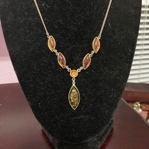 Sterling Silver Amber Necklace